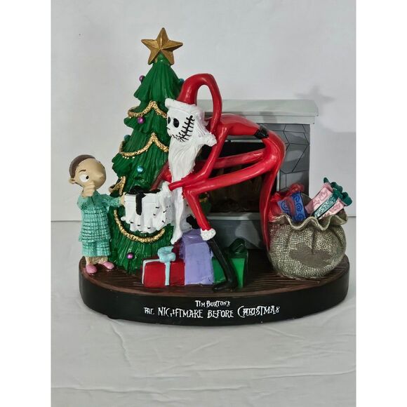 Nightmare Before Christmas Light Up Santa Jack Scene figurine - Picture 2 of 7